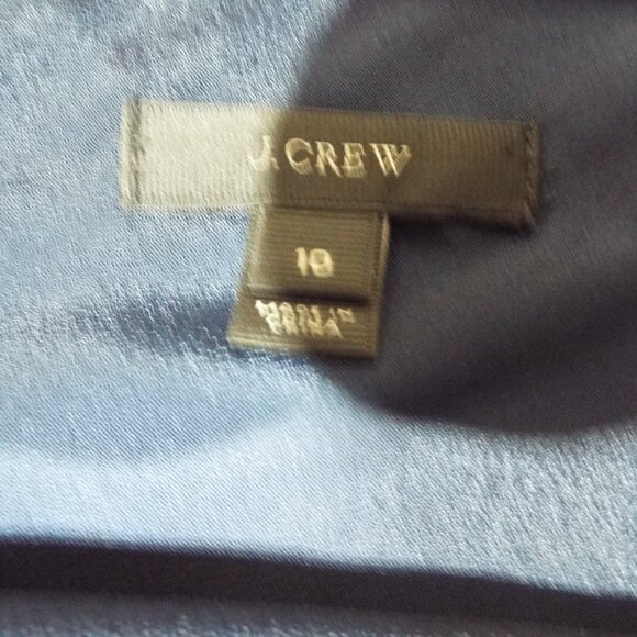 J Crew Navy Mini Navy Satin Slip Dress Adjustable Straps Sweetheart Neck Size 10 - Picture 9 of 10